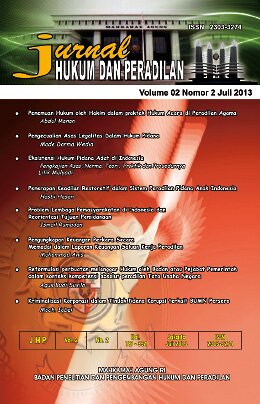 Jurnal Hukum Dan Peradilan Volume 2 Nomor 2 Juli 2013